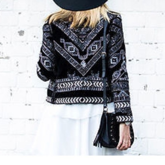 beaded jacket zara